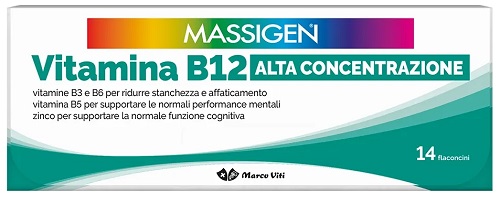 MASSIGEN VITAMINA B12 ALTA CONCENTRAZIONE 14 FLACONCINI - Farmacia Bartoli