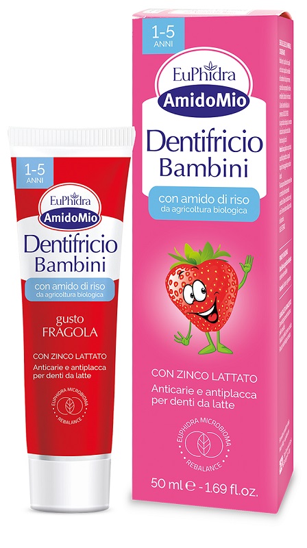 EUPHIDRA AMIDOMIO DENTIFRICIO FRAGOLA 1-5 ANNI 50 ML - Farmacia Bartoli