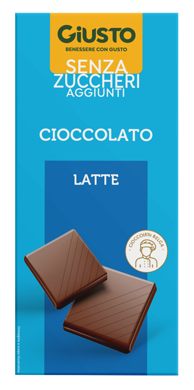 GIUSTO SENZA ZUCCHERO TAVOLETTA CIOCCOLATO LATTE 85 G - Farmacia Bartoli