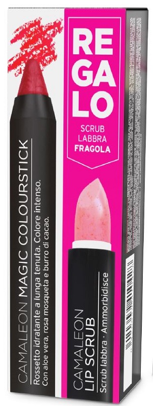 CAMALEON MAGIC COLOURSTICK ROSSO + LIP SCRUB FRAGOLA - Farmacia Bartoli