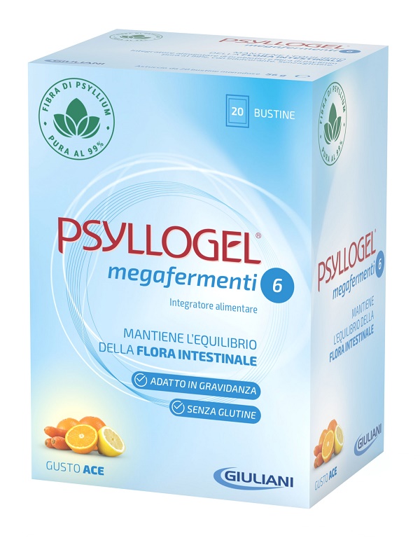 PSYLLOGEL MEGAFERMENTI 6 GUSTO ACE 20 BUSTINE - Farmacia Bartoli