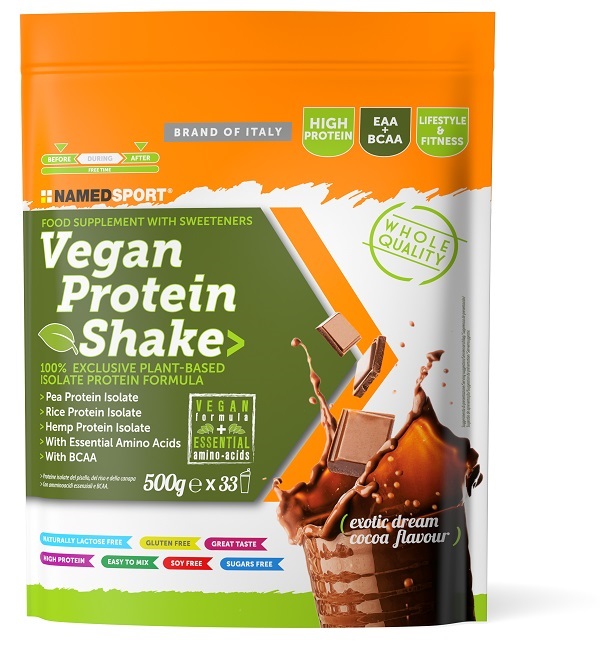VEGAN PROTEIN SHAKE EXOTIC DREAM COCOA 500 G - Farmacia Bartoli