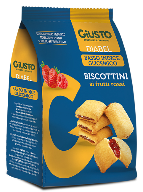 GIUSTO DIABEL BISCOTTINI FRUTTI ROSSI 250 G - Farmacia Bartoli