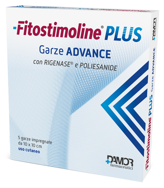 FITOSTIMOLINE PLUS GARZE ADVANCE IMPREGNATE 10X10 CM 5 PEZZI - Farmacia Bartoli