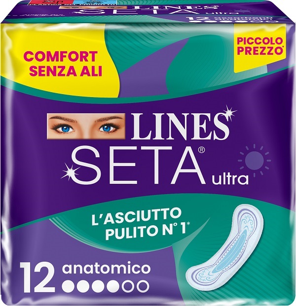 LINES SETA ULTRA ASSORBENTI ANATOMICO DWCT 12 PEZZI - Farmacia Bartoli