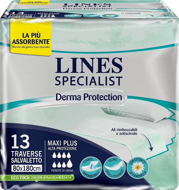 TRAVERSA PER INCONTINENZA LINES SPECIALIST DERM AP 80X180 13 PEZZI - Farmacia Bartoli