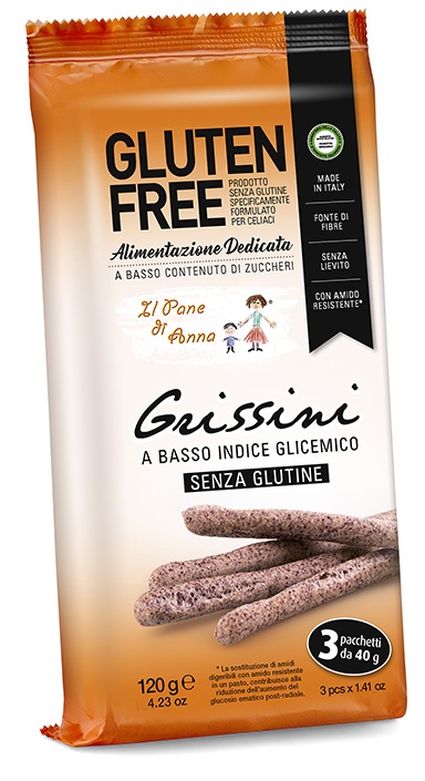 IL PANE DI ANNA GRISSINI A BASSO INDICE GLICEMICO 3 PACCHETTI DA 40 G - Farmacia Bartoli
