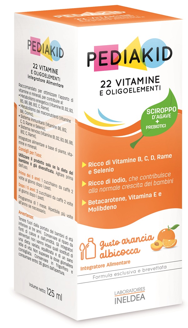 PEDIAKID 22 VITAMINE E OLIGOELEMENTI SCIROPPO 125 ML - Farmacia Bartoli