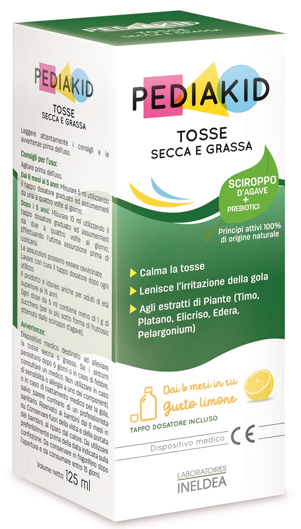 PEDIAKID TOSSE SECCA E GRASSA SCIROPPO 125 ML - Farmacia Bartoli