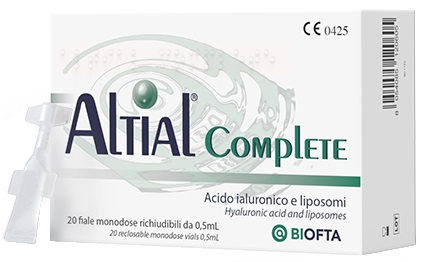 SOLUZIONE OFTALMICA LUBRIFICANTE ALTIAL COMPLETE 4 STRIP DA 5 FLACONI DA 0,5 ML - Farmacia Bartoli