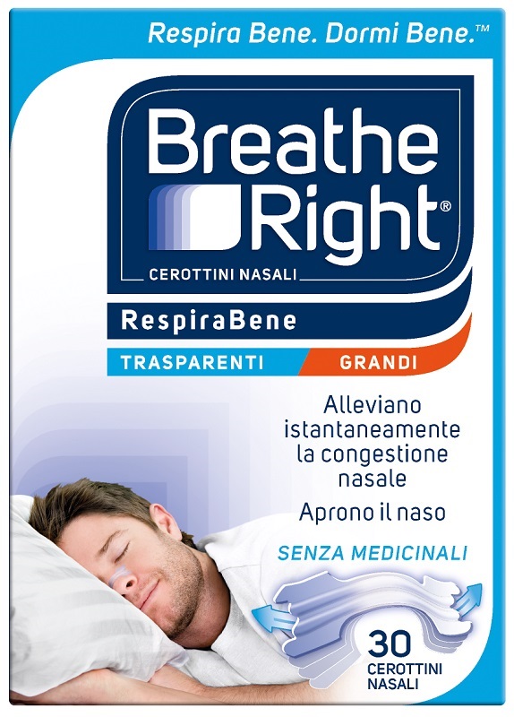 CEROTTI NASALI BREATHE RIGHT TRASPARENTI GRANDI 30 PEZZI - Farmacia Bartoli