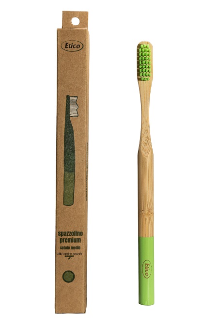 ETICO SPAZZOLINO ADULTO PREMIUM BAMBU VERDE CHIARO - Farmacia Bartoli