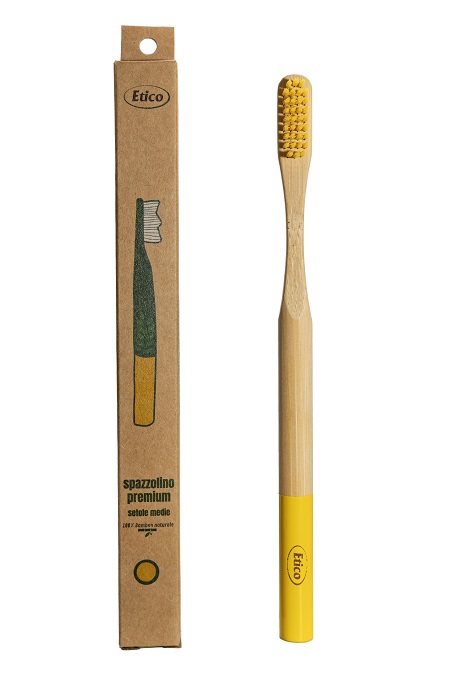 ETICO SPAZZOLINO ADULTO PREMIUM BAMBU GIALLO - Farmacia Bartoli