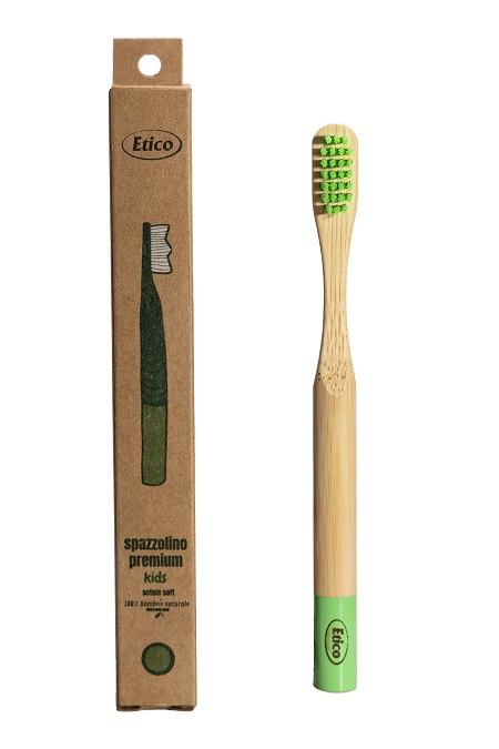 ETICO SPAZZOLINO BAMBINO PREMIUM BAMBU VERDE CHIARO - Farmacia Bartoli