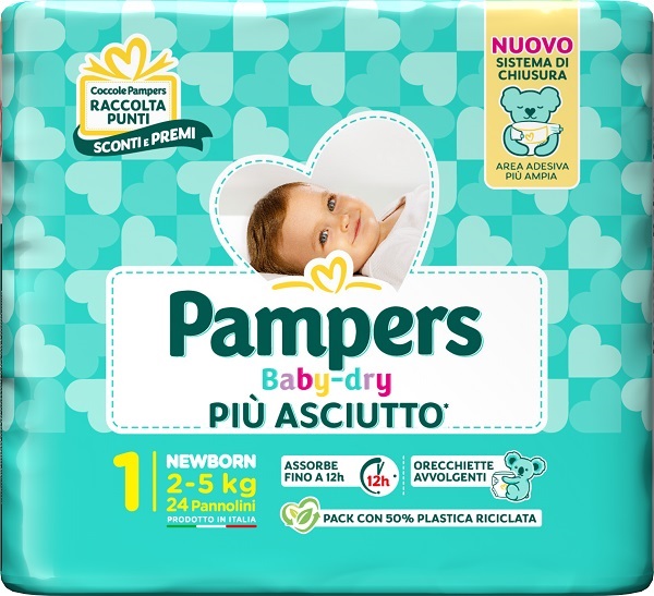 PAMPERS BABY DRY PANNOLINO NEWBORN 24 PEZZI - Farmacia Bartoli