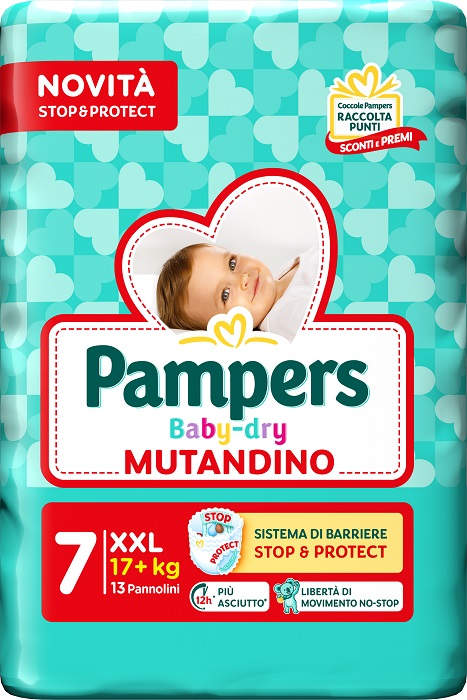 PAMPERS BABY DRY PANNOLINO MUTANDINA XXL SMALL PACK 13 PEZZI - Farmacia Bartoli