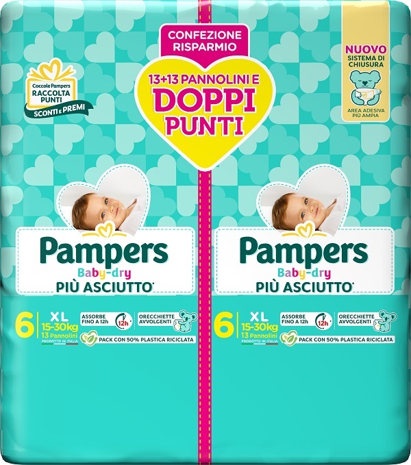 PAMPERS BABY DRY PANNOLINO DUO DOWNCOUNT XL 26 PEZZI - Farmacia Bartoli