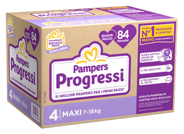 PAMPERS QUADRI PROGRESSI MAXI 84 PEZZI - Farmacia Bartoli