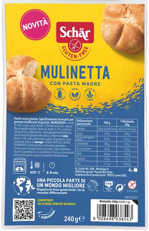 SCHAR MULINETTA 4 PEZZI DA 60 G - Farmacia Bartoli