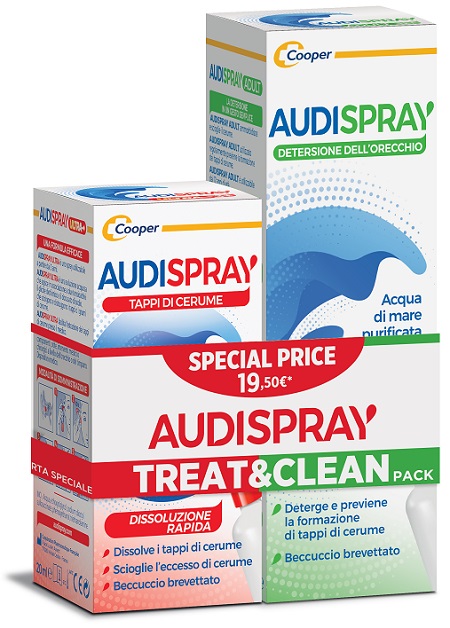 AUDISPRAY BIPACK TREAT&CLEAN ADULT SPRAY 50 ML + ULTRA SPRAY 20 ML - Farmacia Bartoli