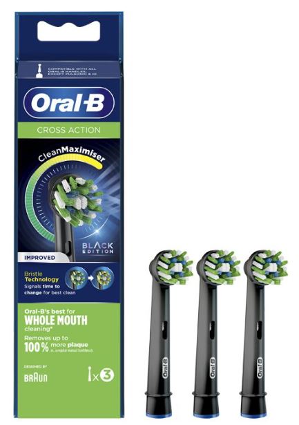 ORALB POWER REFILL EB50 CROSSACTION BLACK 3 PEZZI - Farmacia Bartoli