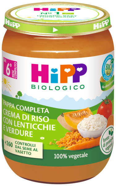 HIPP CREMA DI RISO LENTICCHIE VERDURE 190 G - Farmacia Bartoli