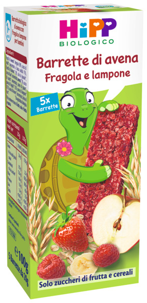 HIPP BARRETTA AVENA FRAGOLA LAMPONE 5 PEZZI DA 20 G - Farmacia Bartoli