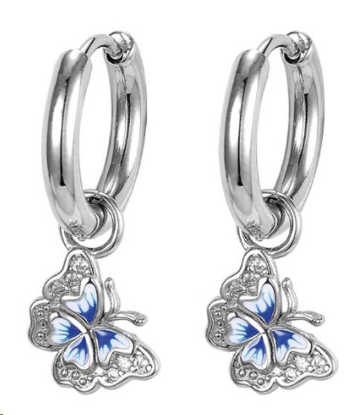 ORECCHINI DEFINITIVI 404 MEDICAL JEWELS CERCHIO CON PENDENTE FARFALLA - Farmacia Bartoli