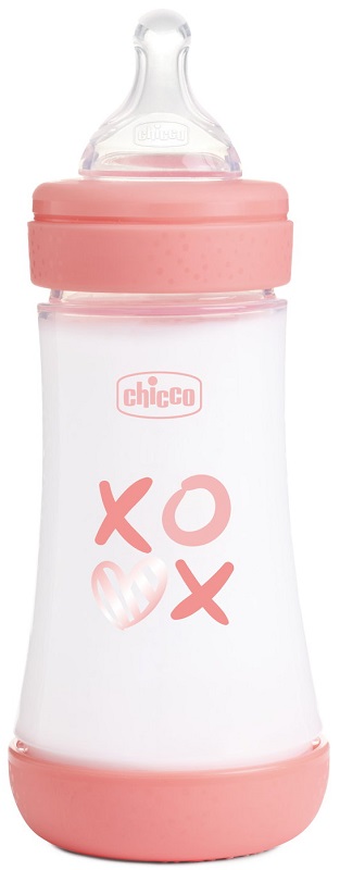 CHICCO BIBERON P5 240ML MED SILICONE GIRL - Farmacia Bartoli