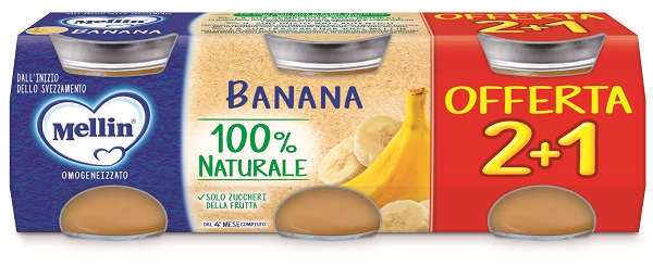 MELLIN OMOGENEIZZATO BANANA 3 PEZZI DA 100 G - Farmacia Bartoli