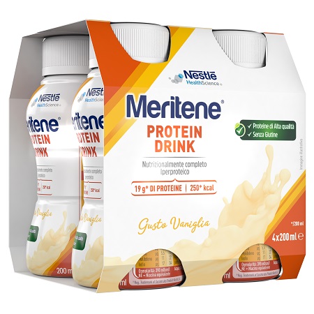 MERITENE DRINK VANIGLIA 4 PEZZI DA 200 ML - Farmacia Bartoli