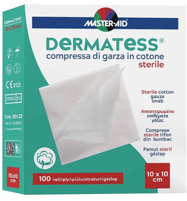 GARZA IDROFILA DERMATESS COTONE 10X10 100 VELI - Farmacia Bartoli