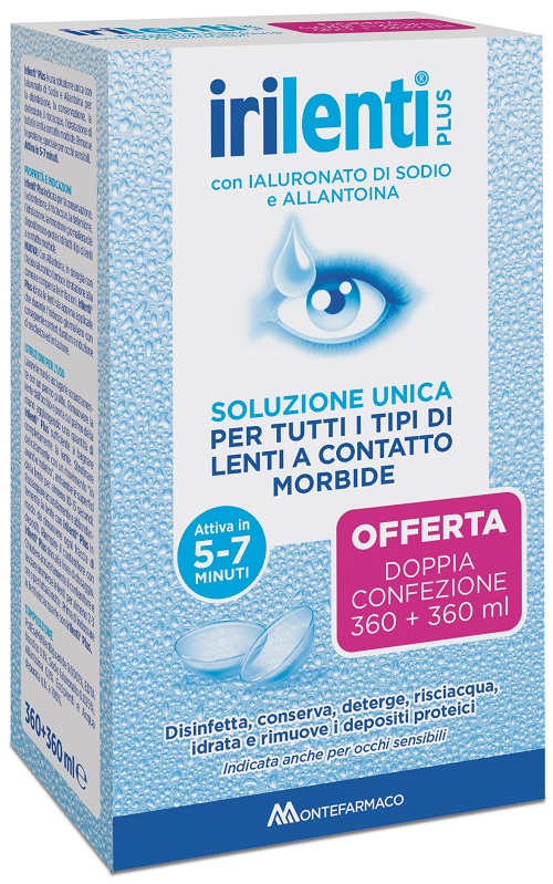 SOLUZIONE UNICA PER LENTI A CONTATTO IRILENTI 2 PEZZI DA 360 ML - Farmacia Bartoli