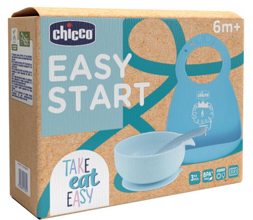 CH SET PAPPA SILICONE 6M+ AZZURRO - Farmacia Bartoli