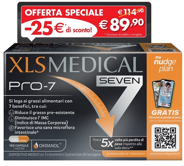 XLS MEDICAL PRO 7 180 CAPSULE TAGLIO PREZZO - Farmacia Bartoli