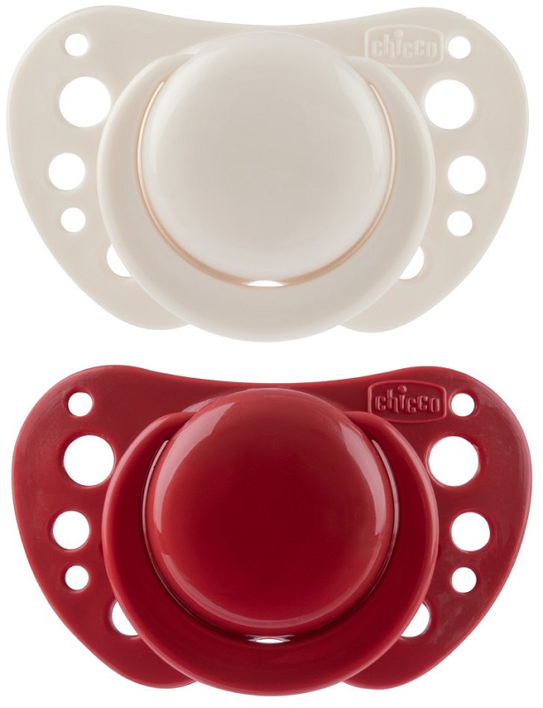 CHICCO SUCCHIETTI AIR ROSSO SILICONE 6-16 MESI 2 PEZZI - Farmacia Bartoli