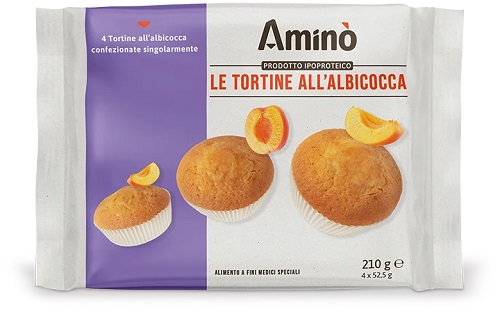AMINO' LE TORTINE ALBICOCCA 4 PEZZI DA 52,5 G - Farmacia Bartoli