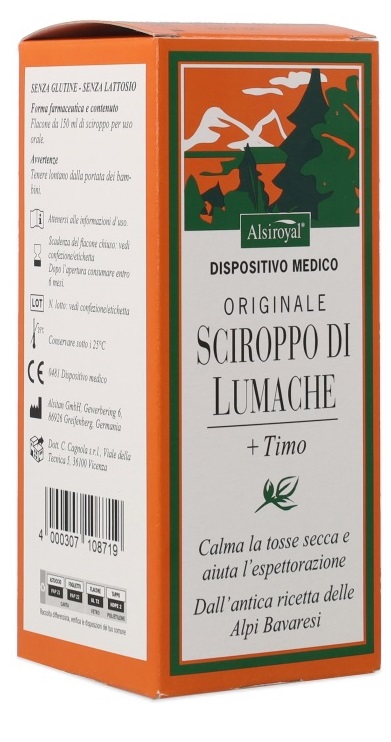SCIROPPO LUMACHE ORIGINALE ALSITAN 150 ML - Farmacia Bartoli