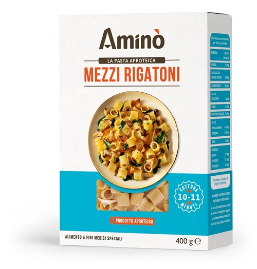 AMINO' MEZZI RIGATONI APROTEICI 400 G - Farmacia Bartoli