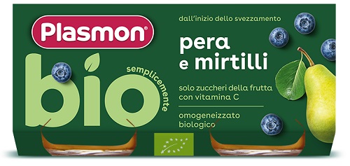 PLASMON OMOGENEIZZATO BIO PERA MIRTILLI 2 VASETTI X 80 G - Farmacia Bartoli