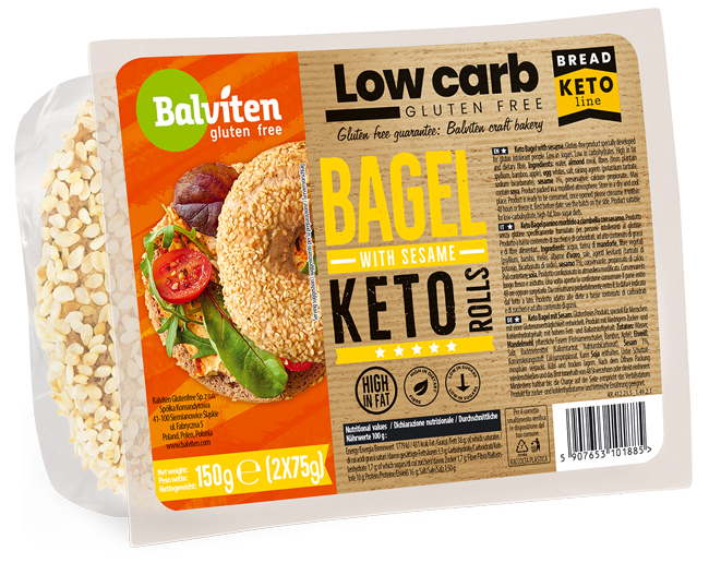 KETO BAGEL CON SESAMO 2 PEZZI DA 75 G - Farmacia Bartoli