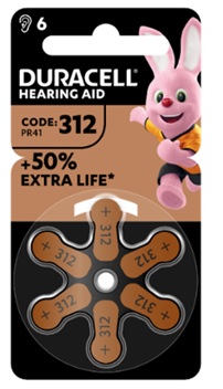 DURACELL EASY TAB 312 MARRONE BATTERIA PER APPARECCHIO ACUSTICO 6 PEZZI - Farmacia Bartoli