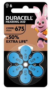 DURACELL EASY TAB 675 BLU BATTERIA PER APPARECCHIO ACUSTICO 6 PEZZI - Farmacia Bartoli