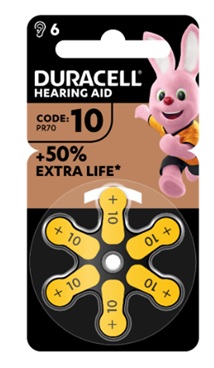 DURACELL EASY TAB 10 GIALLO BATTERIA PER APPARECCHIO ACUSTICO 6 PEZZI - Farmacia Bartoli
