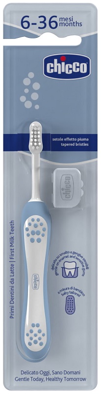 CHICCO SPAZZOLINO 6 MESI+ AZZURRO - Farmacia Bartoli