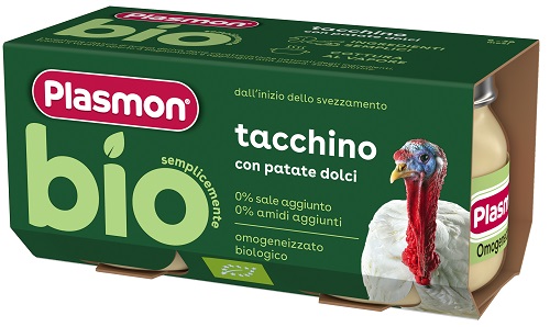 PLASMON BIO OMOGENEIZZATO TACCHINO CON PATATE DOLCI 2 PEZZI - Farmacia Bartoli