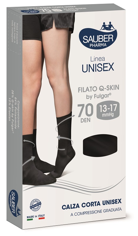 SAUBER PHARMA UNISEX QSKIN CALZA CORTA 70 NERO LARGE - Farmacia Bartoli