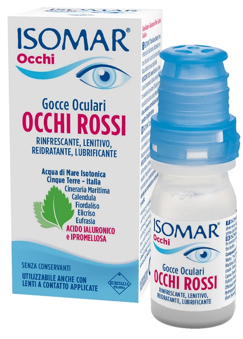 ISOMAR OCCHI ROSSI GOCCE OCULARI ACIDO IALURONICO 0,20% 10 ML - Farmacia Bartoli