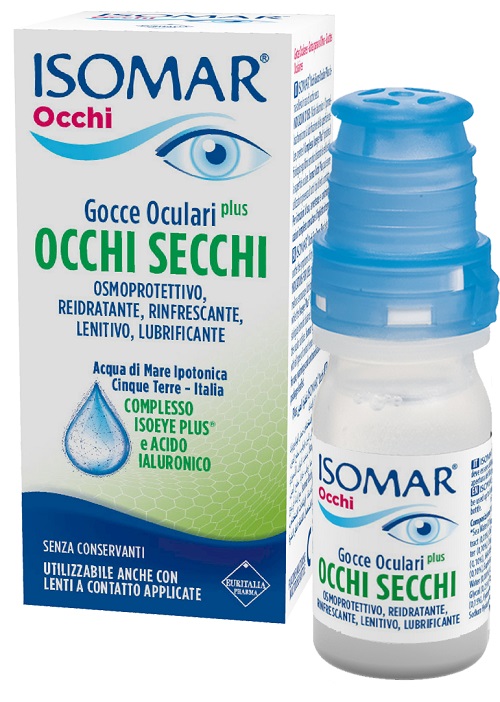 ISOMAR OCCHI SECCHI PLUS GOCCE OCULARI ACIDO IALURONICO 0,20% 10 ML - Farmacia Bartoli