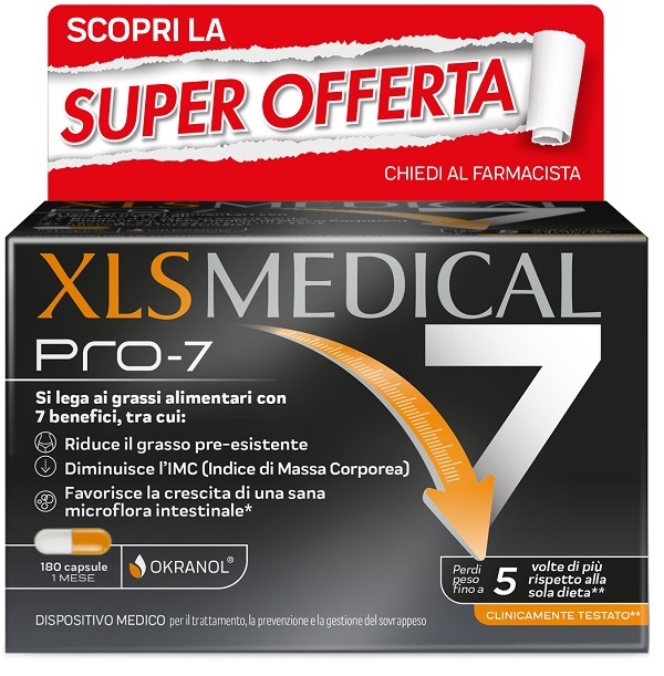 XLS MEDICAL PRO-7 180 CAPSULE TAGLIO PREZZO - Farmacia Bartoli